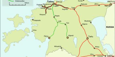 Mapa de estonià ferrocarrils