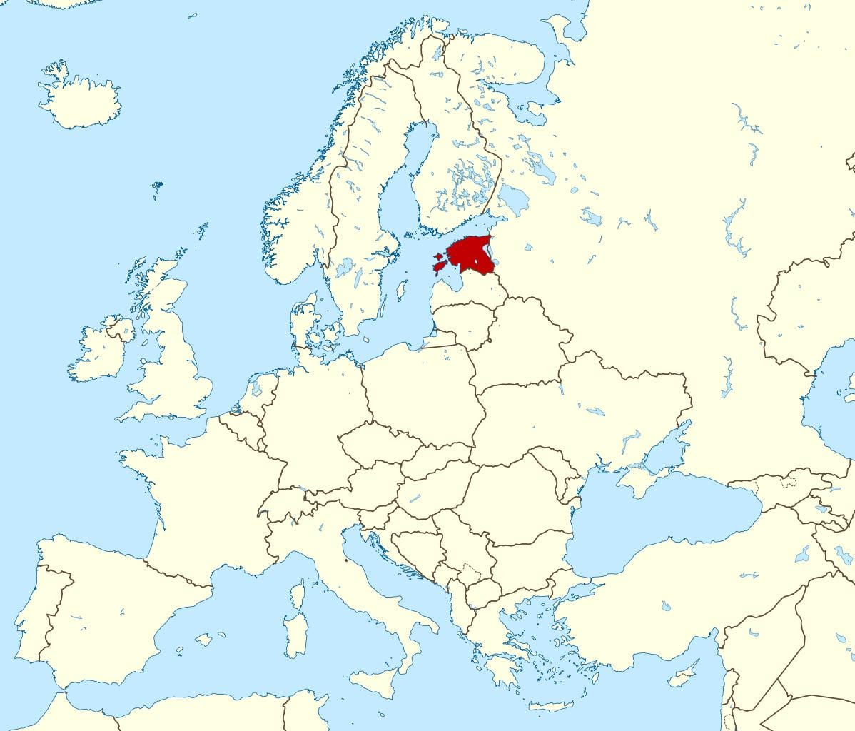 Estònia ubicació en el mapa del món