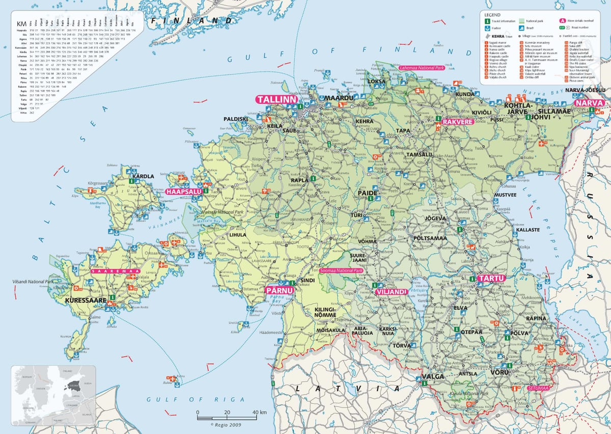 mapa turístic Estònia