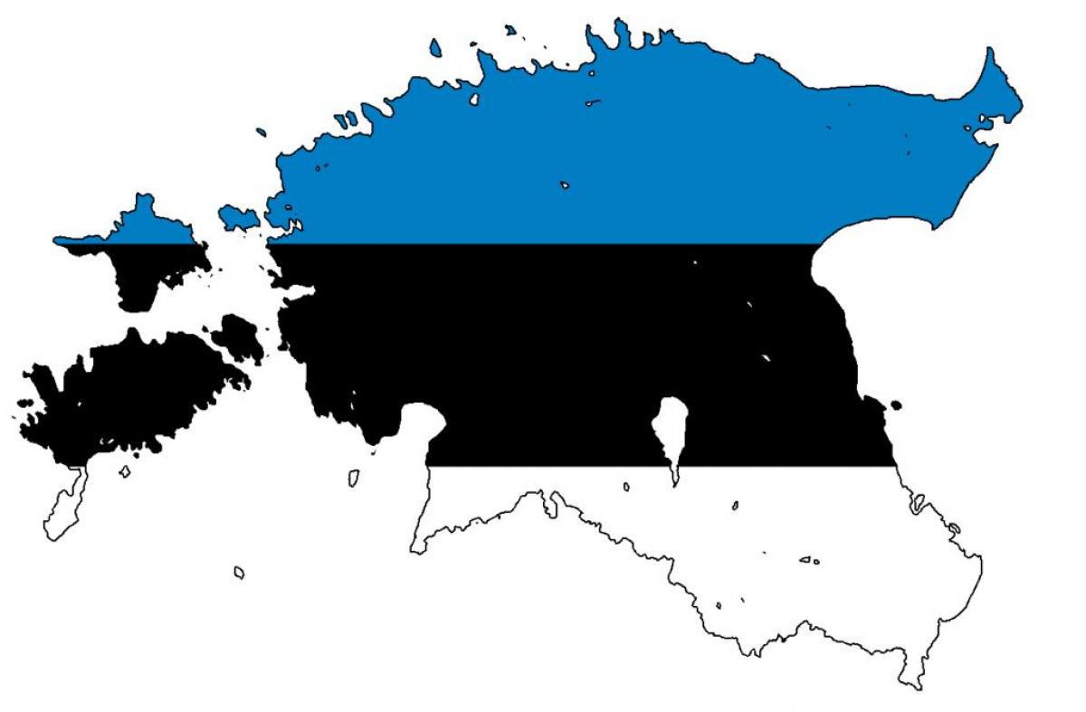 mapa d'Estònia bandera