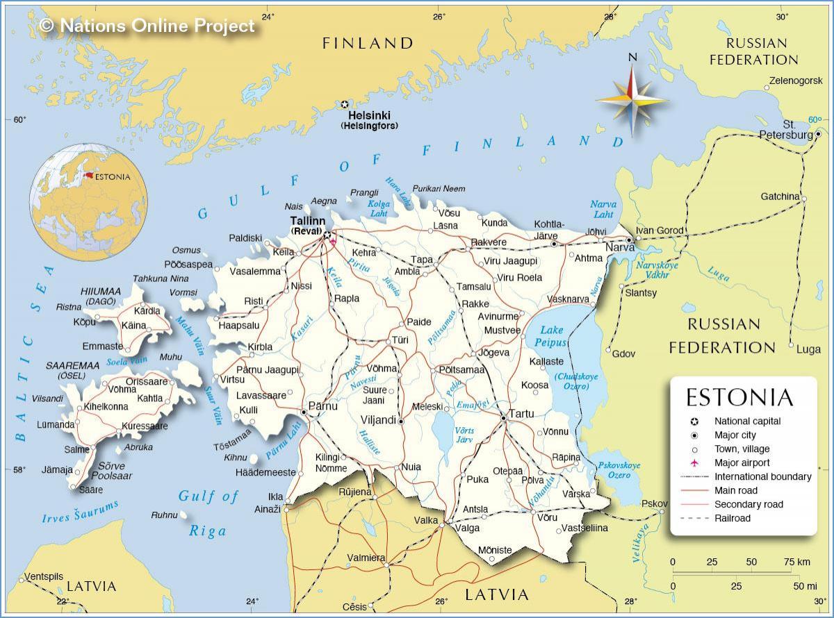 mapa d'Estònia país