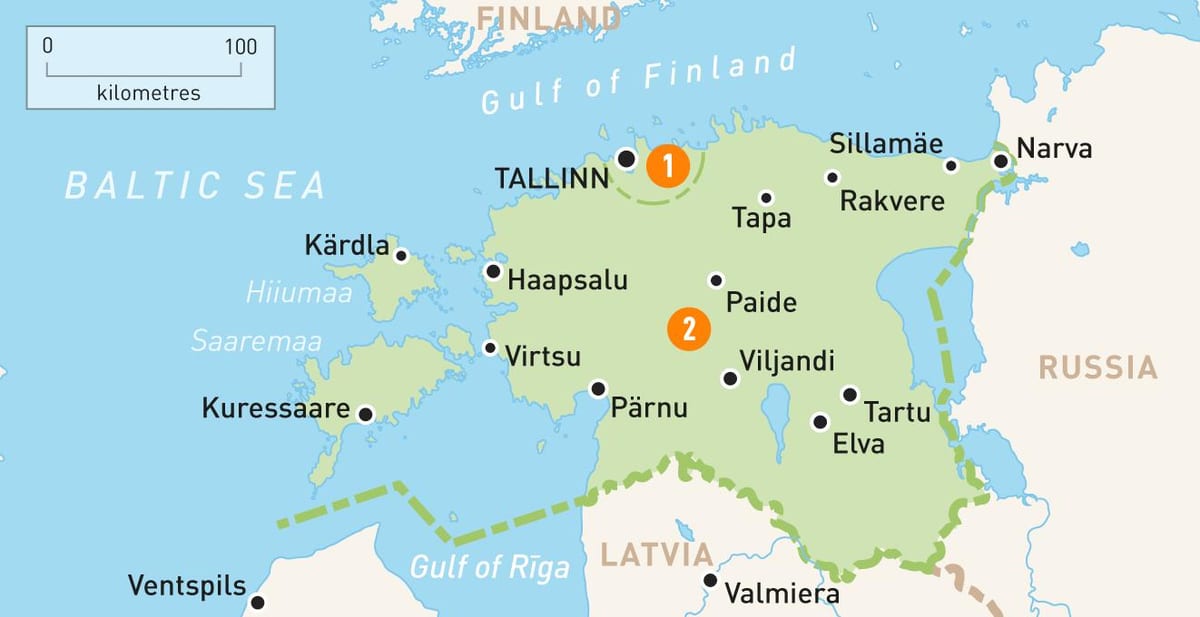 un mapa d'Estònia