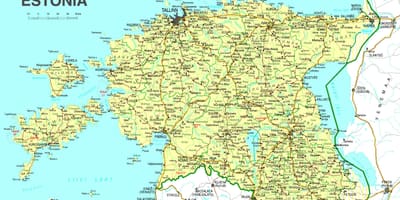 Mapa d'Estònia carretera