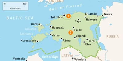 Un mapa d'Estònia